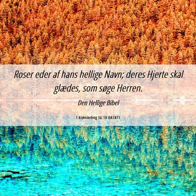 Picture 06 - 1 Krønikebog 16:10 DA1871 - Roser eder af hans hellige Navn; deres Hjerte - Bible Verse Picture