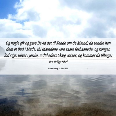 Picture 06 - 1 Krønikebog 19:5 DA1871 - Og nogle gik og gave David det til Kende om de - Bible Verse Picture