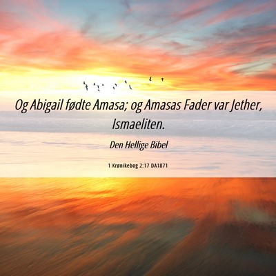 Picture 06 - 1 Krønikebog 2:17 DA1871 - Og Abigail fødte Amasa; og Amasas Fader var - Bible Verse Picture