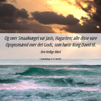Picture 06 - 1 Krønikebog 27:31 DA1871 - Og over Smaakvæget var Jasis, Hagariten; alle - Bible Verse Picture