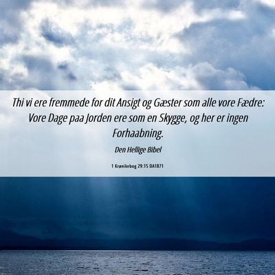 Picture 06 - 1 Krønikebog 29:15 DA1871 - Thi vi ere fremmede for dit Ansigt og Gæster som - Bible Verse Picture