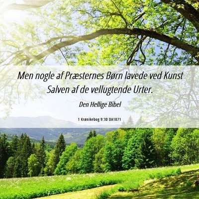 Picture 06 - 1 Krønikebog 9:30 DA1871 - Men nogle af Præsternes Børn lavede ved Kunst - Bible Verse Picture