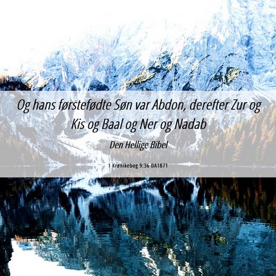 Picture 06 - 1 Krønikebog 9:36 DA1871 - Og hans førstefødte Søn var Abdon, derefter - Bible Verse Picture