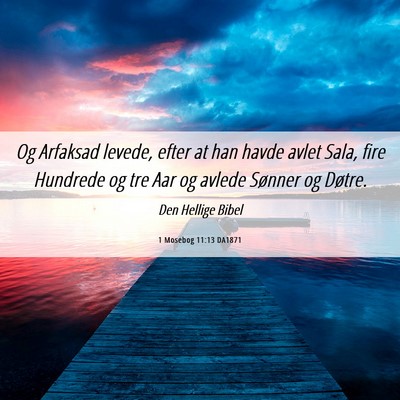 Picture 06 - 1 Mosebog 11:13 DA1871 - Og Arfaksad levede, efter at han havde avlet - Bible Verse Picture