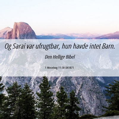 Picture 06 - 1 Mosebog 11:30 DA1871 - Og Sarai var ufrugtbar, hun havde intet - Bible Verse Picture
