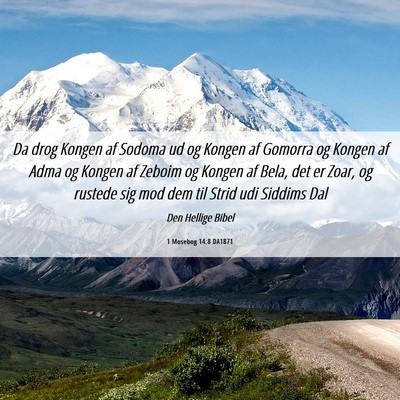 Picture 06 - 1 Mosebog 14:8 DA1871 - Da drog Kongen af Sodoma ud og Kongen af Gomorra - Bible Verse Picture