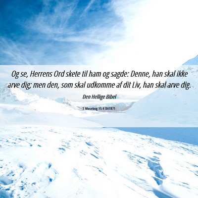 Picture 06 - 1 Mosebog 15:4 DA1871 - Og se, Herrens Ord skete til ham og sagde: Denne, - Bible Verse Picture