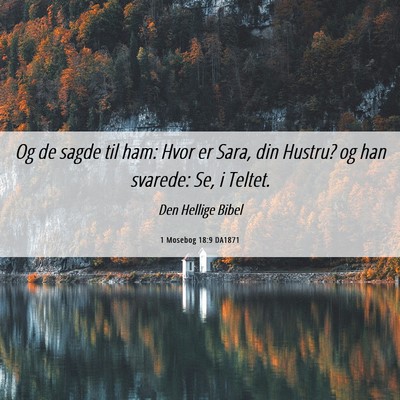 Picture 06 - 1 Mosebog 18:9 DA1871 - Og de sagde til ham: Hvor er Sara, din Hustru? og - Bible Verse Picture