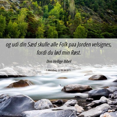 Picture 06 - 1 Mosebog 22:18 DA1871 - og udi din Sæd skulle alle Folk paa Jorden - Bible Verse Picture