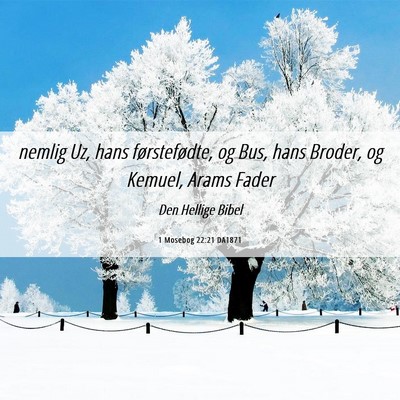 Picture 06 - 1 Mosebog 22:21 DA1871 - nemlig Uz, hans førstefødte, og Bus, hans - Bible Verse Picture