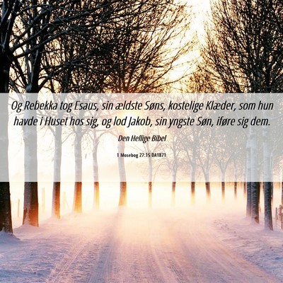 Picture 06 - 1 Mosebog 27:15 DA1871 - Og Rebekka tog Esaus, sin ældste Søns, - Bible Verse Picture