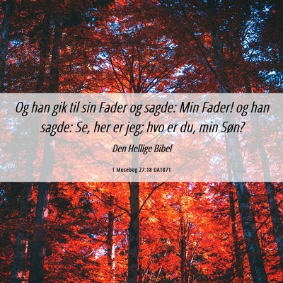 Picture 06 - 1 Mosebog 27:18 DA1871 - Og han gik til sin Fader og sagde: Min Fader! og - Bible Verse Picture