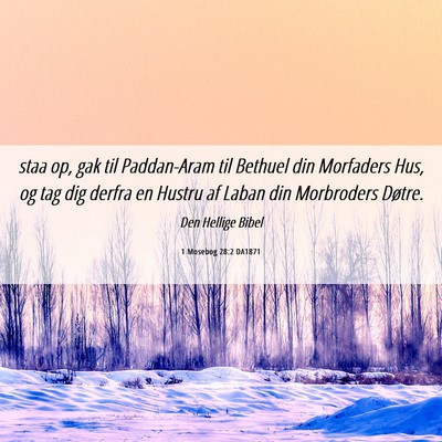 Picture 06 - 1 Mosebog 28:2 DA1871 - staa op, gak til Paddan-Aram til Bethuel din - Bible Verse Picture