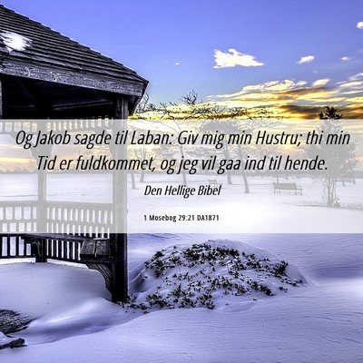 Picture 06 - 1 Mosebog 29:21 DA1871 - Og Jakob sagde til Laban: Giv mig min Hustru; thi - Bible Verse Picture