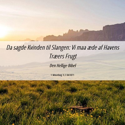 Picture 06 - 1 Mosebog 3:2 DA1871 - Da sagde Kvinden til Slangen: Vi maa æde af - Bible Verse Picture