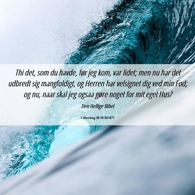 Picture 06 - 1 Mosebog 30:30 DA1871 - Thi det, som du havde, før jeg kom, var lidet; - Bible Verse Picture