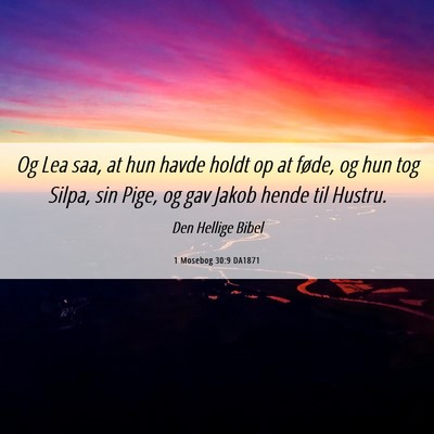 Picture 06 - 1 Mosebog 30:9 DA1871 - Og Lea saa, at hun havde holdt op at føde, og - Bible Verse Picture