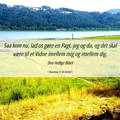 Picture 06 - 1 Mosebog 31:44 DA1871 - Saa kom nu, lad os gøre en Pagt, jeg og du, og - Bible Verse Picture