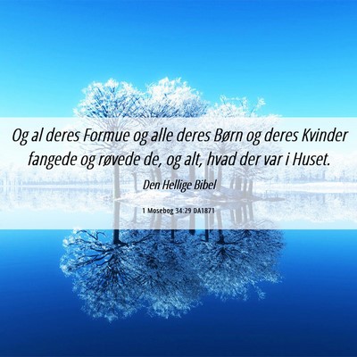 Picture 06 - 1 Mosebog 34:29 DA1871 - Og al deres Formue og alle deres Børn og deres - Bible Verse Picture
