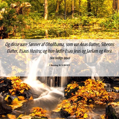 Picture 06 - 1 Mosebog 36:14 DA1871 - Og disse vare Sønner af Oholibama, som var Anas - Bible Verse Picture