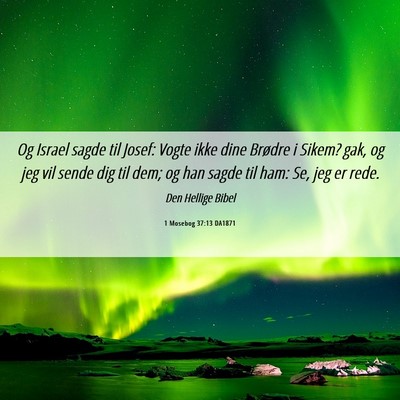 Picture 06 - 1 Mosebog 37:13 DA1871 - Og Israel sagde til Josef: Vogte ikke dine - Bible Verse Picture