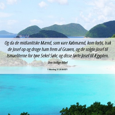 Picture 06 - 1 Mosebog 37:28 DA1871 - Og da de midianitiske Mænd, som vare Købmænd, - Bible Verse Picture