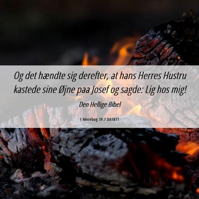 Picture 06 - 1 Mosebog 39:7 DA1871 - Og det hændte sig derefter, at hans Herres - Bible Verse Picture