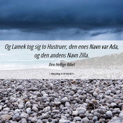 Picture 06 - 1 Mosebog 4:19 DA1871 - Og Lamek tog sig to Hustruer, den enes Navn var - Bible Verse Picture