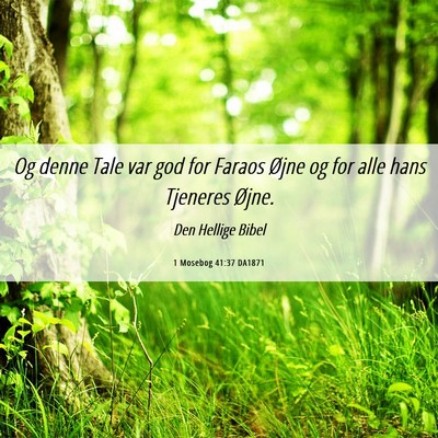 Picture 06 - 1 Mosebog 41:37 DA1871 - Og denne Tale var god for Faraos Øjne og for - Bible Verse Picture