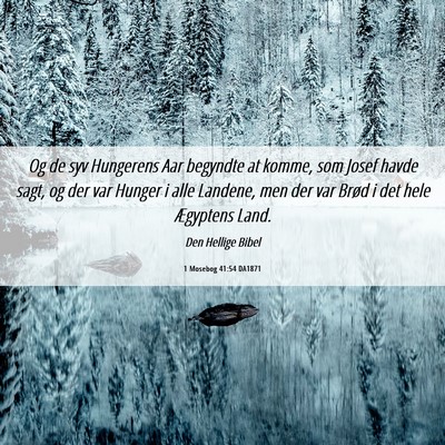 Picture 06 - 1 Mosebog 41:54 DA1871 - Og de syv Hungerens Aar begyndte at komme, som - Bible Verse Picture