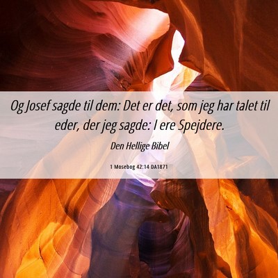 Picture 06 - 1 Mosebog 42:14 DA1871 - Og Josef sagde til dem: Det er det, som jeg har - Bible Verse Picture