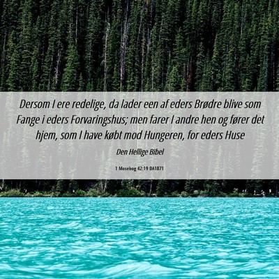 Picture 06 - 1 Mosebog 42:19 DA1871 - Dersom I ere redelige, da lader een af eders - Bible Verse Picture