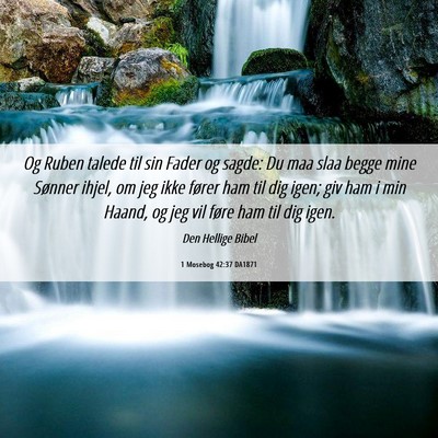Picture 06 - 1 Mosebog 42:37 DA1871 - Og Ruben talede til sin Fader og sagde: Du maa - Bible Verse Picture