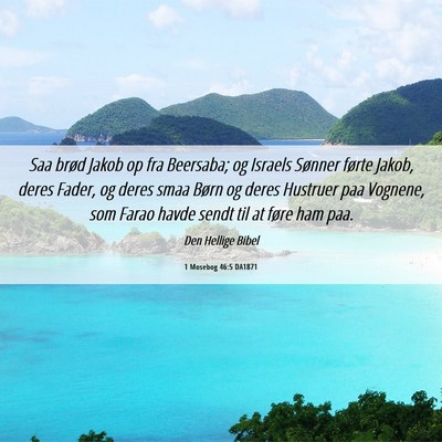 Picture 06 - 1 Mosebog 46:5 DA1871 - Saa brød Jakob op fra Beersaba; og Israels - Bible Verse Picture