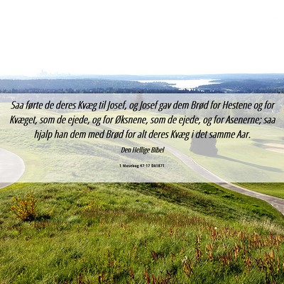 Picture 06 - 1 Mosebog 47:17 DA1871 - Saa førte de deres Kvæg til Josef, og Josef gav - Bible Verse Picture