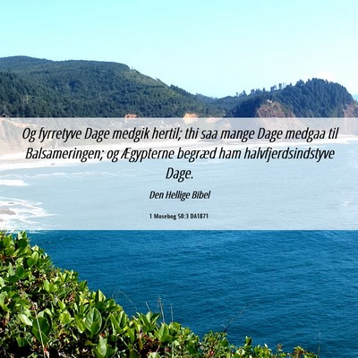 Picture 06 - 1 Mosebog 50:3 DA1871 - Og fyrretyve Dage medgik hertil; thi saa mange - Bible Verse Picture