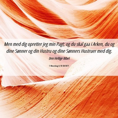 Picture 06 - 1 Mosebog 6:18 DA1871 - Men med dig opretter jeg min Pagt; og du skal gaa - Bible Verse Picture