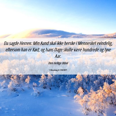 Picture 06 - 1 Mosebog 6:3 DA1871 - Da sagde Herren: Min Aand skal ikke herske i - Bible Verse Picture