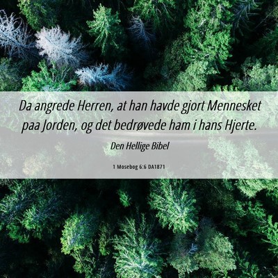 Picture 06 - 1 Mosebog 6:6 DA1871 - Da angrede Herren, at han havde gjort Mennesket - Bible Verse Picture