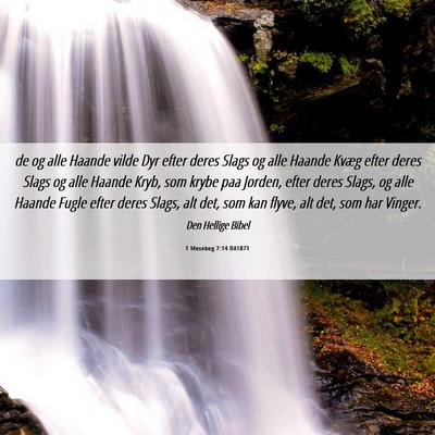 Picture 06 - 1 Mosebog 7:14 DA1871 - de og alle Haande vilde Dyr efter deres Slags og - Bible Verse Picture