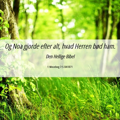 Picture 06 - 1 Mosebog 7:5 DA1871 - Og Noa gjorde efter alt, hvad Herren bød - Bible Verse Picture