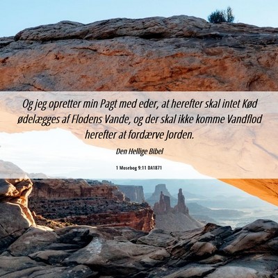 Picture 06 - 1 Mosebog 9:11 DA1871 - Og jeg opretter min Pagt med eder, at herefter - Bible Verse Picture
