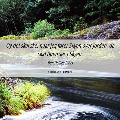 Picture 06 - 1 Mosebog 9:14 DA1871 - Og det skal ske, naar jeg fører Skyen over - Bible Verse Picture