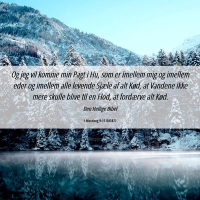 Picture 06 - 1 Mosebog 9:15 DA1871 - Og jeg vil komme min Pagt i Hu, som er imellem - Bible Verse Picture