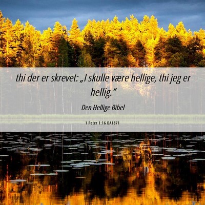 Picture 06 - 1 Peter 1:16 DA1871 - thi der er skrevet: „I skulle være hellige, - Bible Verse Picture