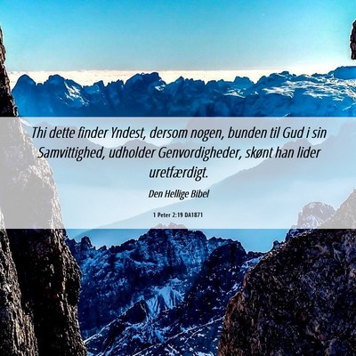 Picture 06 - 1 Peter 2:19 DA1871 - Thi dette finder Yndest, dersom nogen, bunden til - Bible Verse Picture