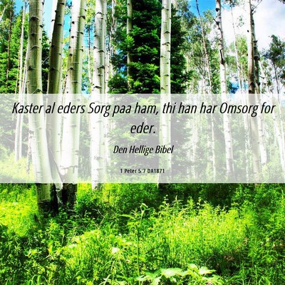 Picture 06 - 1 Peter 5:7 DA1871 - Kaster al eders Sorg paa ham, thi han har Omsorg - Bible Verse Picture
