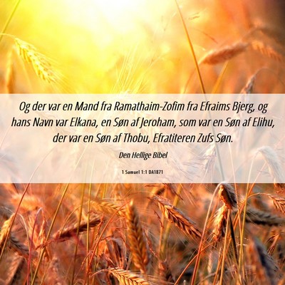 Picture 06 - 1 Samuel 1:1 DA1871 - Og der var en Mand fra Ramathaim-Zofim fra - Bible Verse Picture
