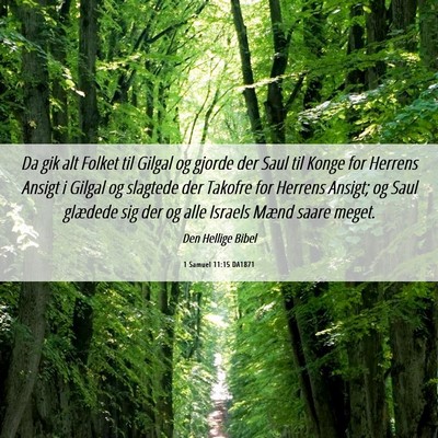 Picture 06 - 1 Samuel 11:15 DA1871 - Da gik alt Folket til Gilgal og gjorde der Saul - Bible Verse Picture