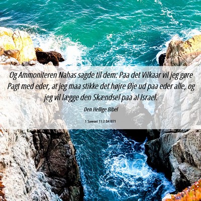 Picture 06 - 1 Samuel 11:2 DA1871 - Og Ammoniteren Nahas sagde til dem: Paa det - Bible Verse Picture